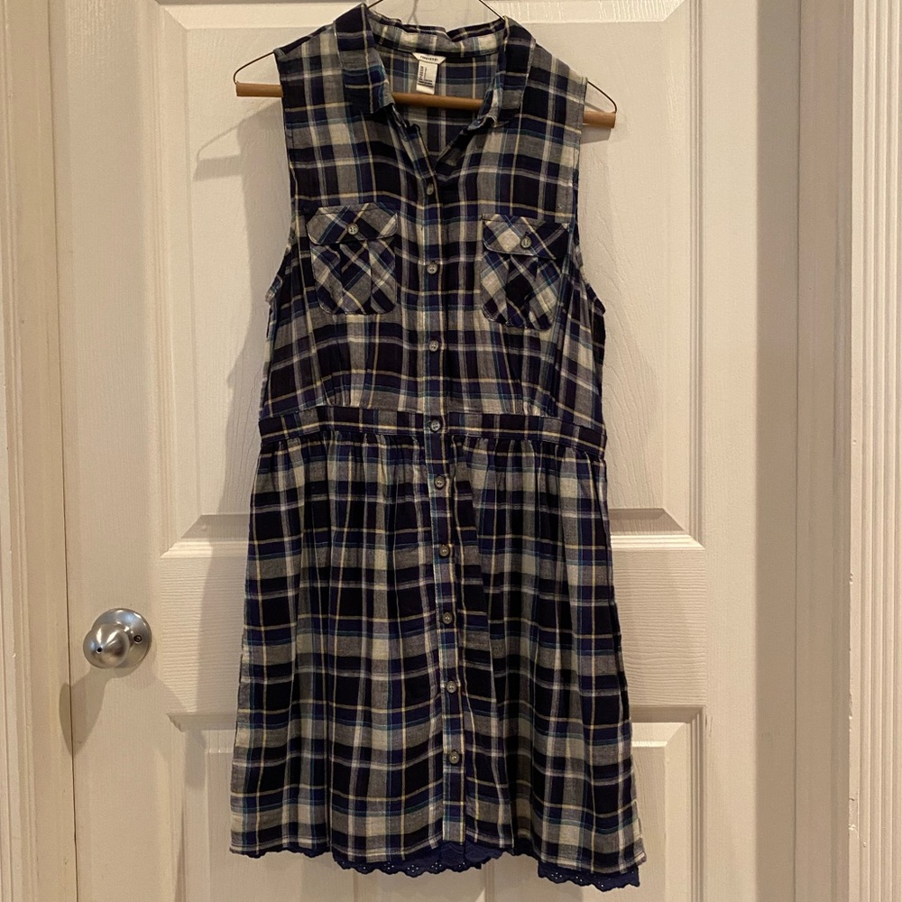 Blue Plaid Dress - Forever 21 - L
